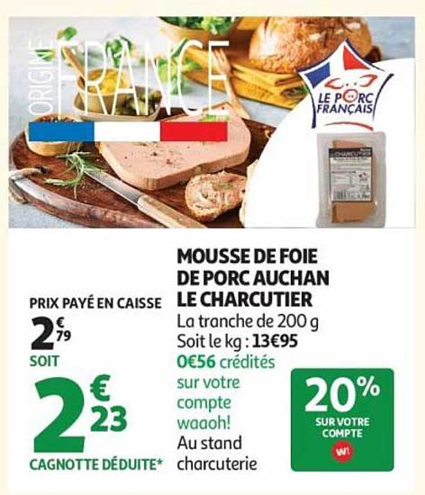 Mousse de foie de porc Auchan Le Charcutier