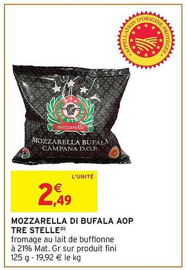 Mozzarella di Bufala AOP TRE STELLE