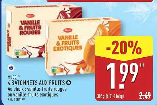 MUCCI 4 Bâtonnets aux fruits ⭐