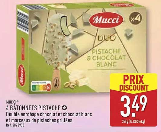 Mucci DUO PISTACHE & CHOCOLAT BLANC