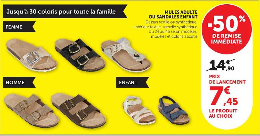 MULES ADULTE OU SANDALES ENFANT