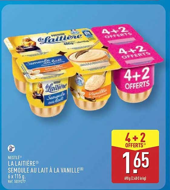 Nestlé La Laitière Semou au lait à la vanille