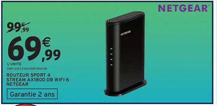 NETGEAR Routeur 5port 4 stream AX1800 DB WIFI 6