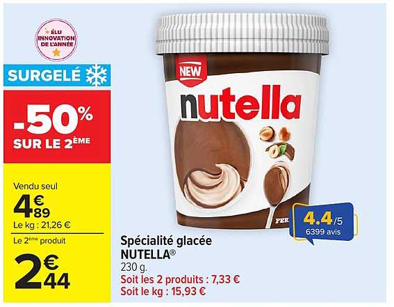 NUTELLA Spécialité glacée