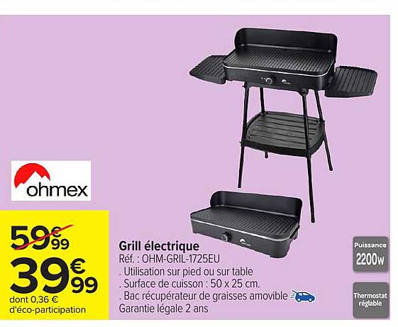 Ohmex Grill électrique