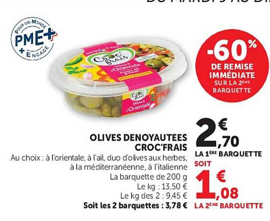 Olives Dénoyautées Croc’Frais