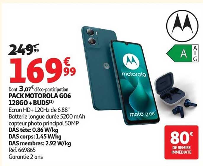 PACK MOTOROLA G06 128GO + BUDS