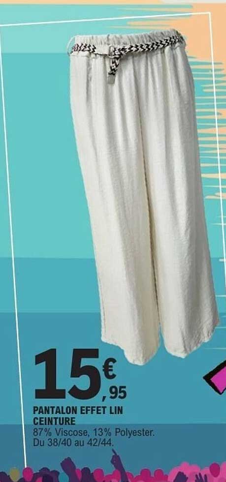 PANTALON EFFET LIN CEINTURE
