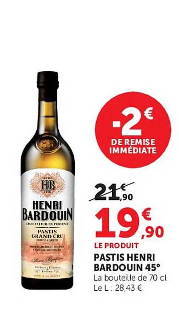 Pastis Henri Bardouin 45°