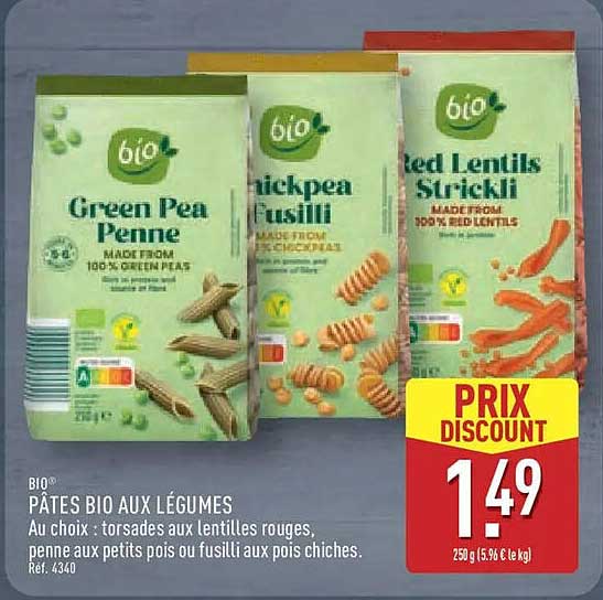 PÂTES BIO AUX LÉGUMES