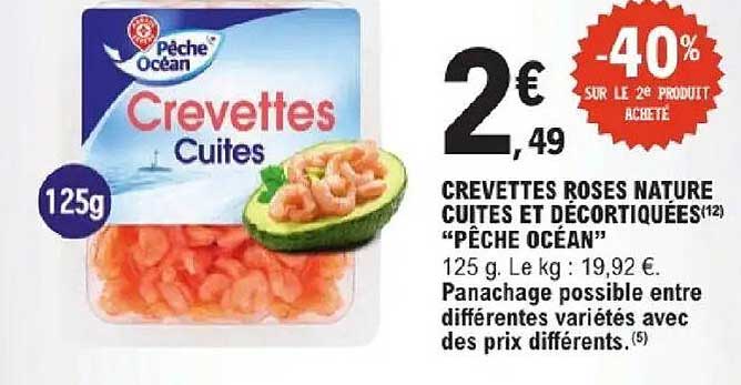 Pêche Océan Crevettes Cuites