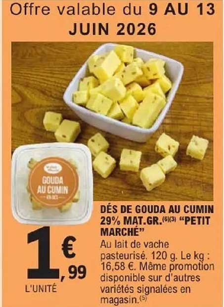 PETIT MARCHÉ DÉS DE GOUDA AU CUMIN