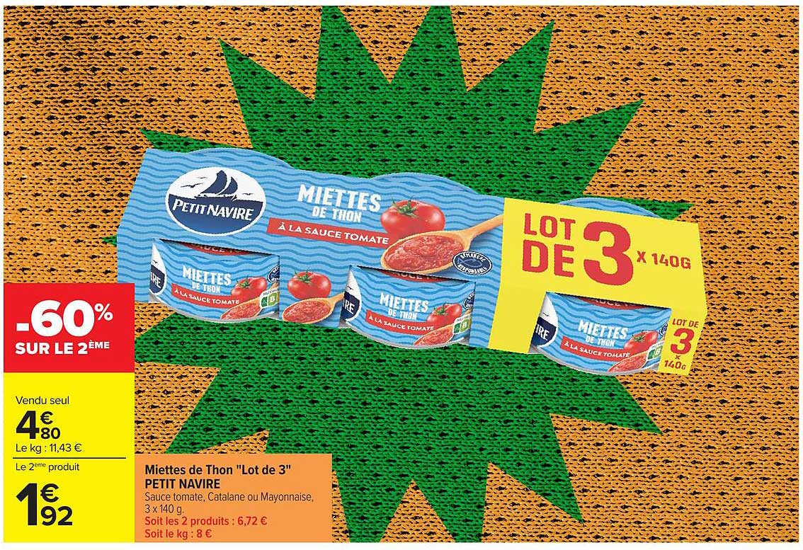 PETIT NAVIRE Miettes de Thon