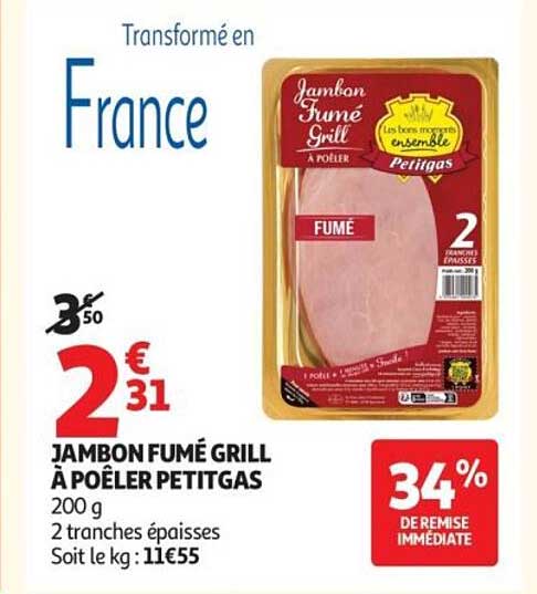 Petitgas Jambon Fumé Grill à Poêler