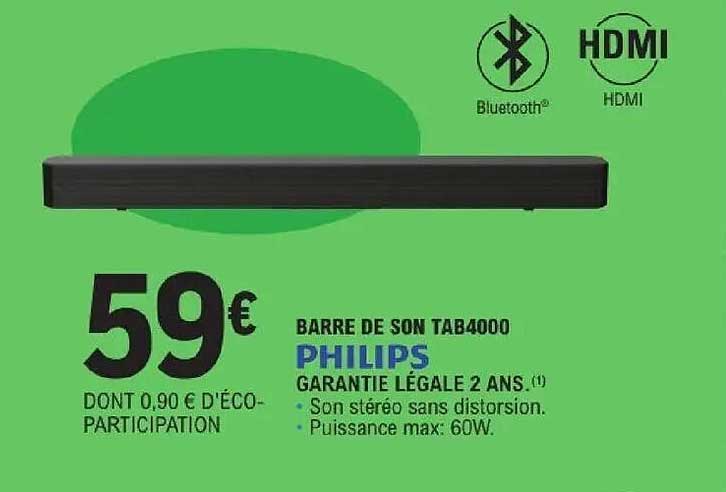 PHILIPS BARRE DE SON TAB4000