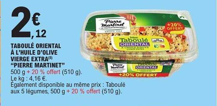 Pierre Martinet Taboulé Oriental