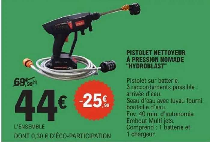 PISTOLET NETTOYEUR À PRESSION NOMADE "HYDROBLAST