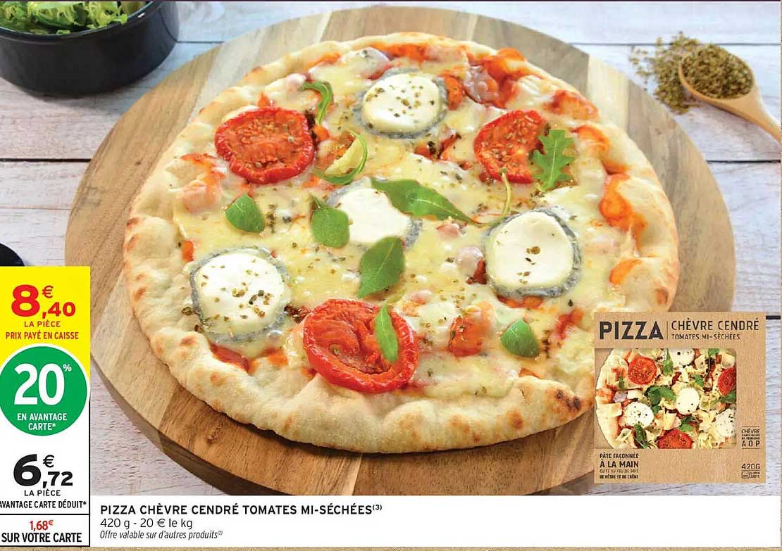 PIZZA CHÈVRE CENDRÉE TOMATES MI-SÉCHÉES