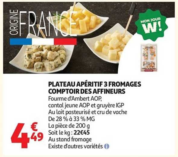 Plateau Apéritif 3 Fromages Comptoir Des Affineurs