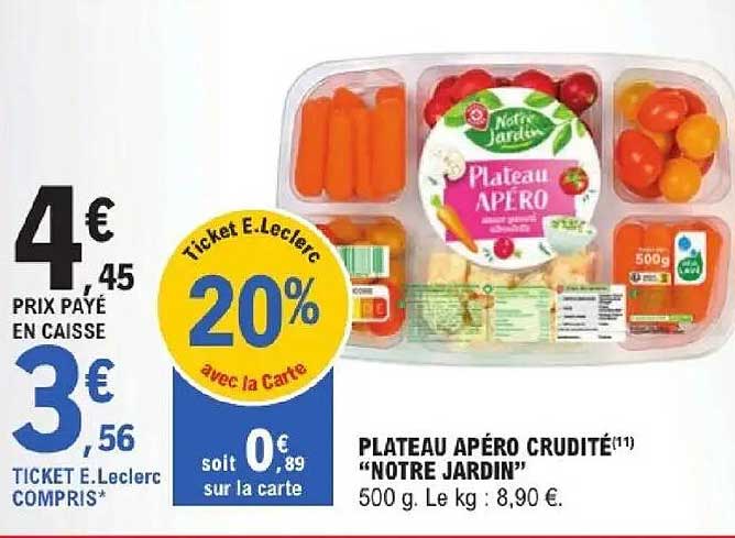 Plateau Apéro Crudité Notre Jardin
