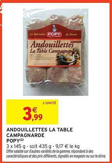 POPY Andouillettes La Table Campagnarde