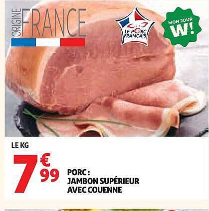 PORC: JAMBON SUPÉRIEUR AVEC COUENNE