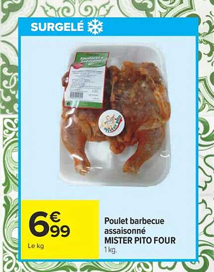 Poulet barbecue assaisonné MISTER PIFO FOUR
