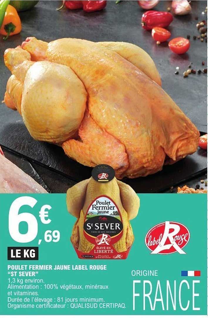 Poulet Fermier Jaune Label Rouge St Sever