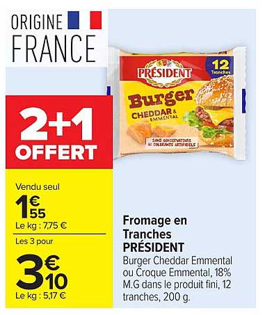 Président Burger Cheddar & Emmental