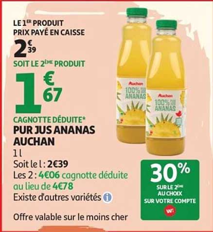 Pur Jus Ananas Auchan