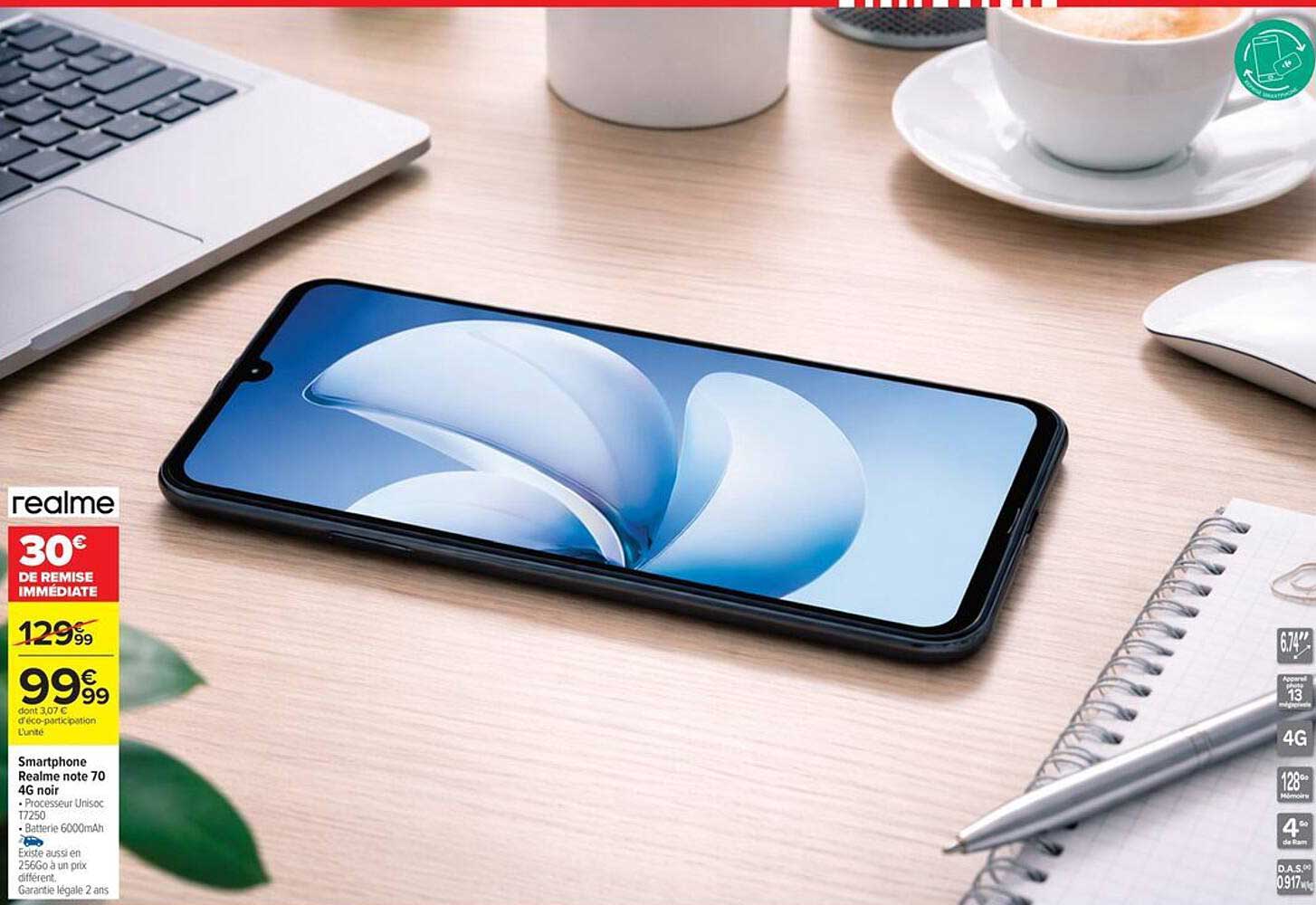 Realme note 70 4G noir