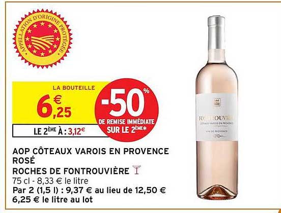 Roches de Fontrouvière ROSE CÔTEAUX VAROIS EN PROVENCE
