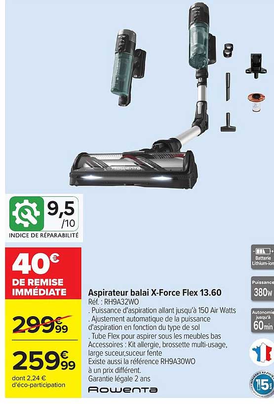 Rowenta Aspirateur balai X-Force Flex 13.60