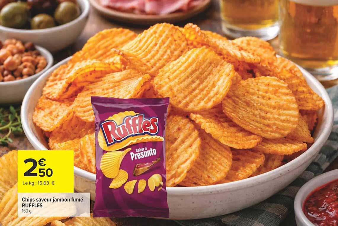 Ruffles Chips saveur jambon fumé