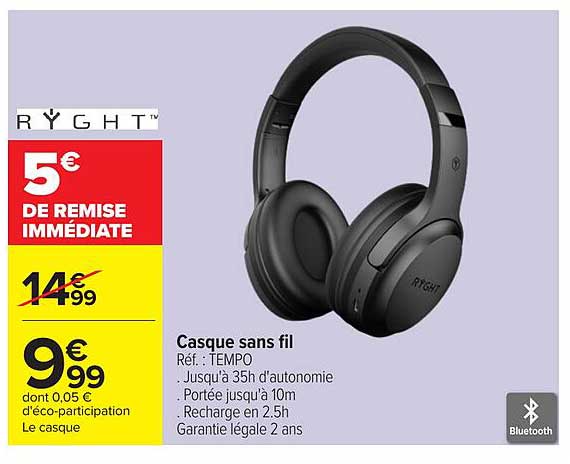 RYGHT Casque sans fil