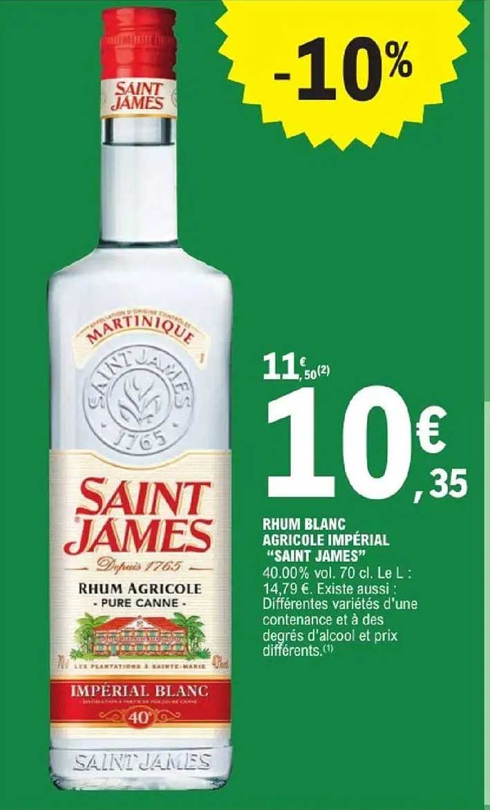 Saint James Rhum Blanc Agricole Impérial
