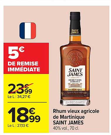 SAINT JAMES Rhum vieux agricole de Martinique