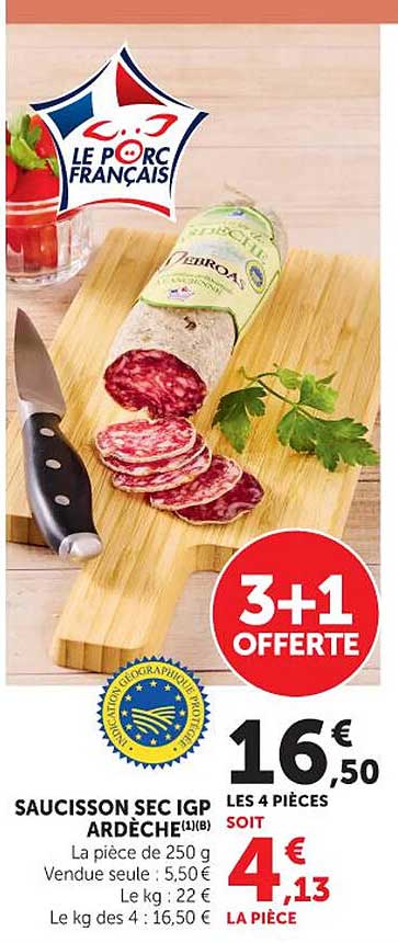 SAUCISSON SEC IGP ARDÈCHE