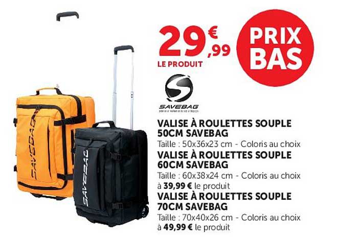 SAVEBAG VALISE À ROULETTES SOUPLE