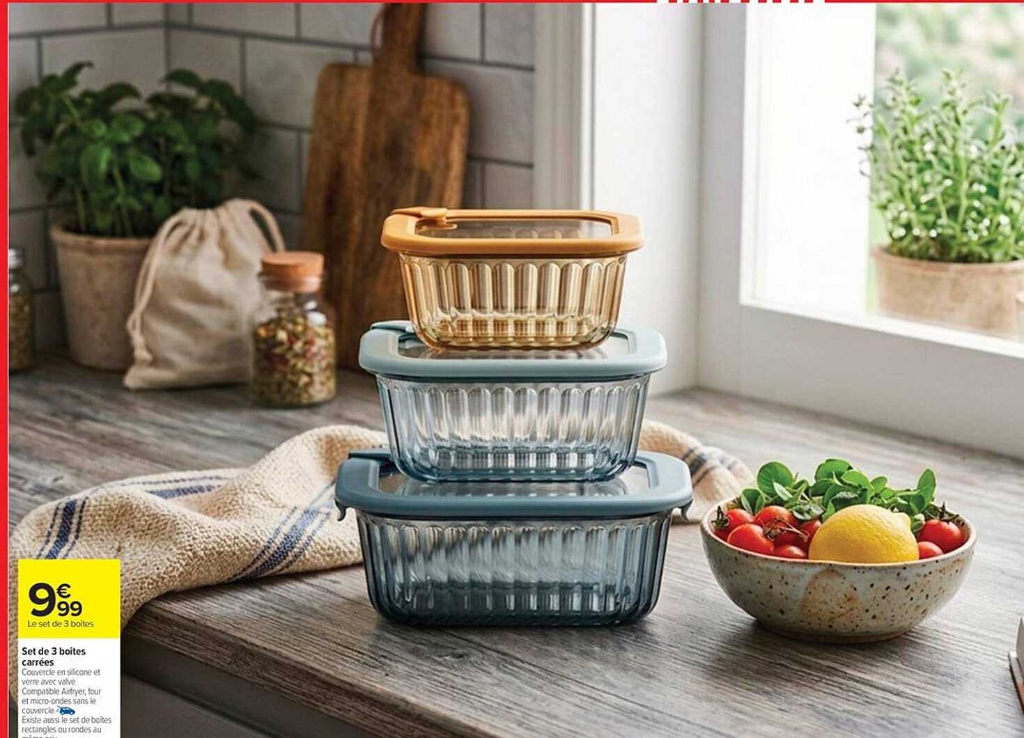 Set de 3 boites carrées