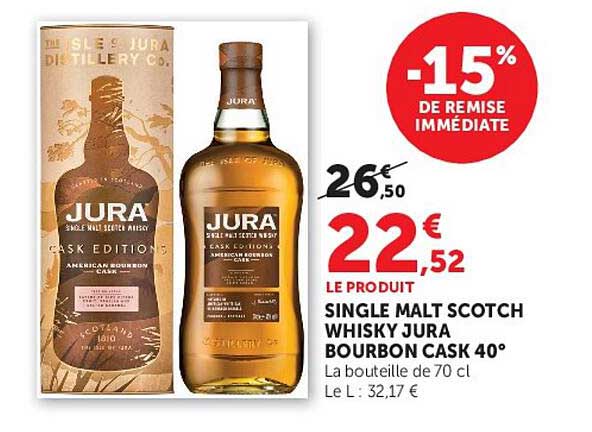 Single Malt Scotch Whisky Jura Bourbon Cask 40°