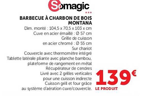 Somagic BARBECUE À CHARBON DE BOIS MONTANA