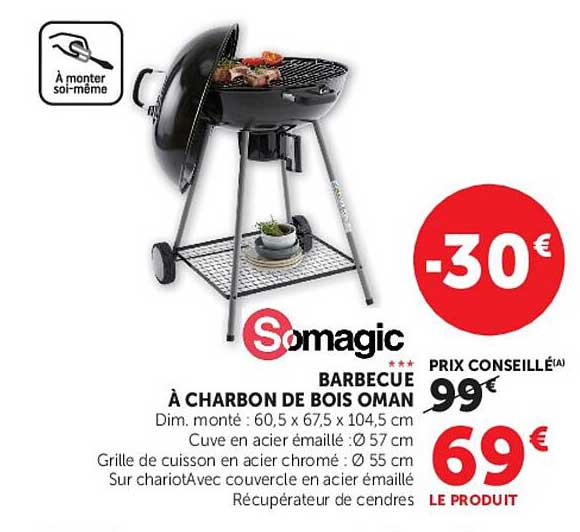 Somagic BARBECUE À CHARBON DE BOIS OMAN