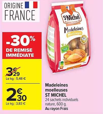 ST MICHEL Madeleines moelleuses