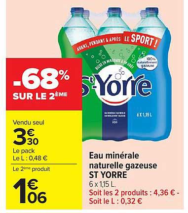 ST YORRE Eau minérale naturelle gazeuse