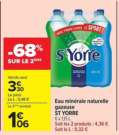 ST YORRE Eau minérale naturelle gazeuse