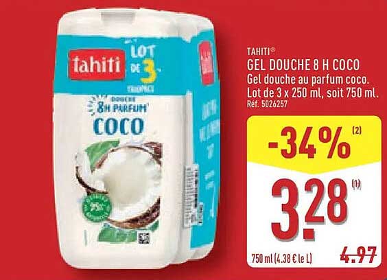 Tahiti Gel douche 8 h coco