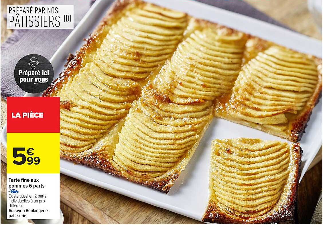 Tarte fine aux pommes 6 parts