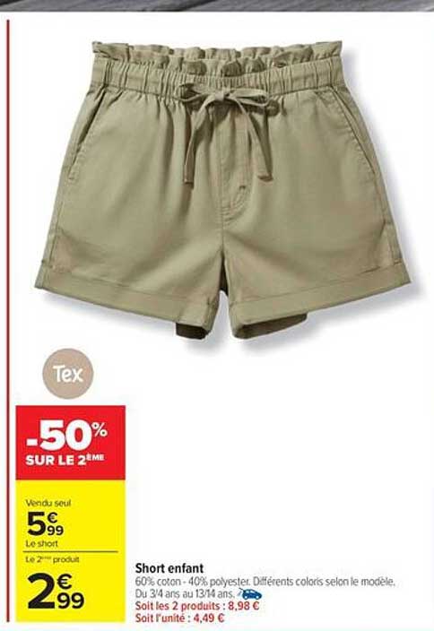 Tex Short enfant