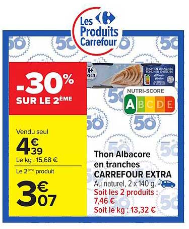Thon Albacore en tranches CARREFOUR EXTRA